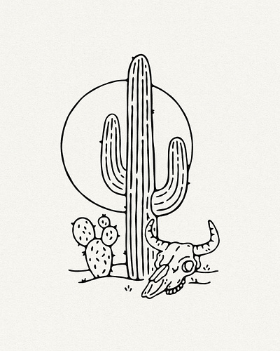Texas Desert (spot illustration) branding desert illustration design graphic design hand drawn illustration hand lettering handdrawn handlettering illustration spot illustration western illustration