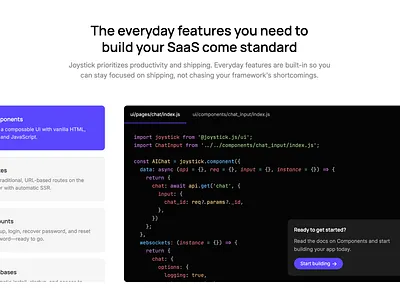 Features Carousel carousel code design landing page marketing minimalist popup saas section simple teaser tech ui ux