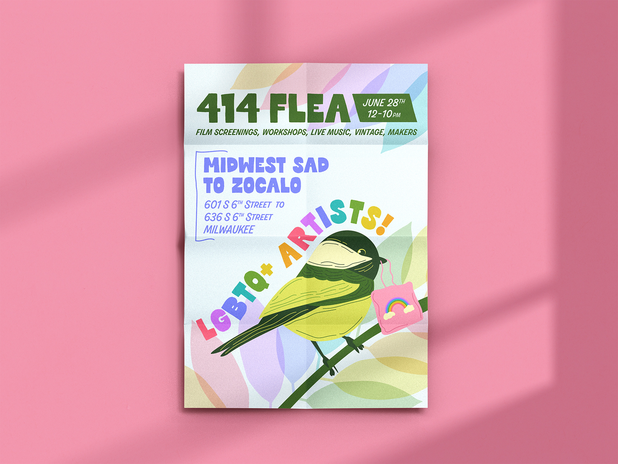 Example of Milwaukee Flea Market Poster for Pride Month