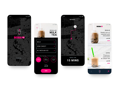 Mobile App — Bubble Tea Ordering Experience app design boba bubble tea drink app mobile app ordering app ui uxui