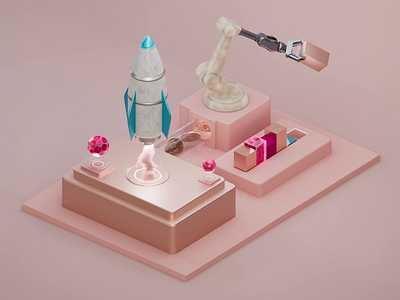 Blast Off! 3d animation cinema4d design graphic design illustration motion graphics