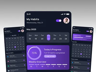 Habit Tracking Mobile App app design mobile app design ui ui design