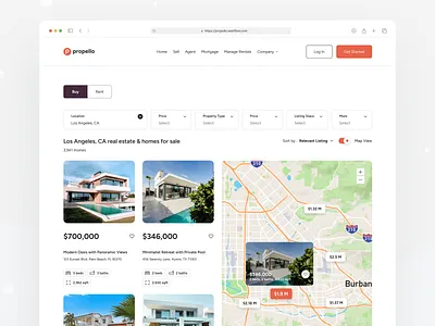 Interactive Map View for Property Listings agent apartment buy dashboard details explore filter home housing inquiry listing location map neighborhood pricing property realestate rent search viewing