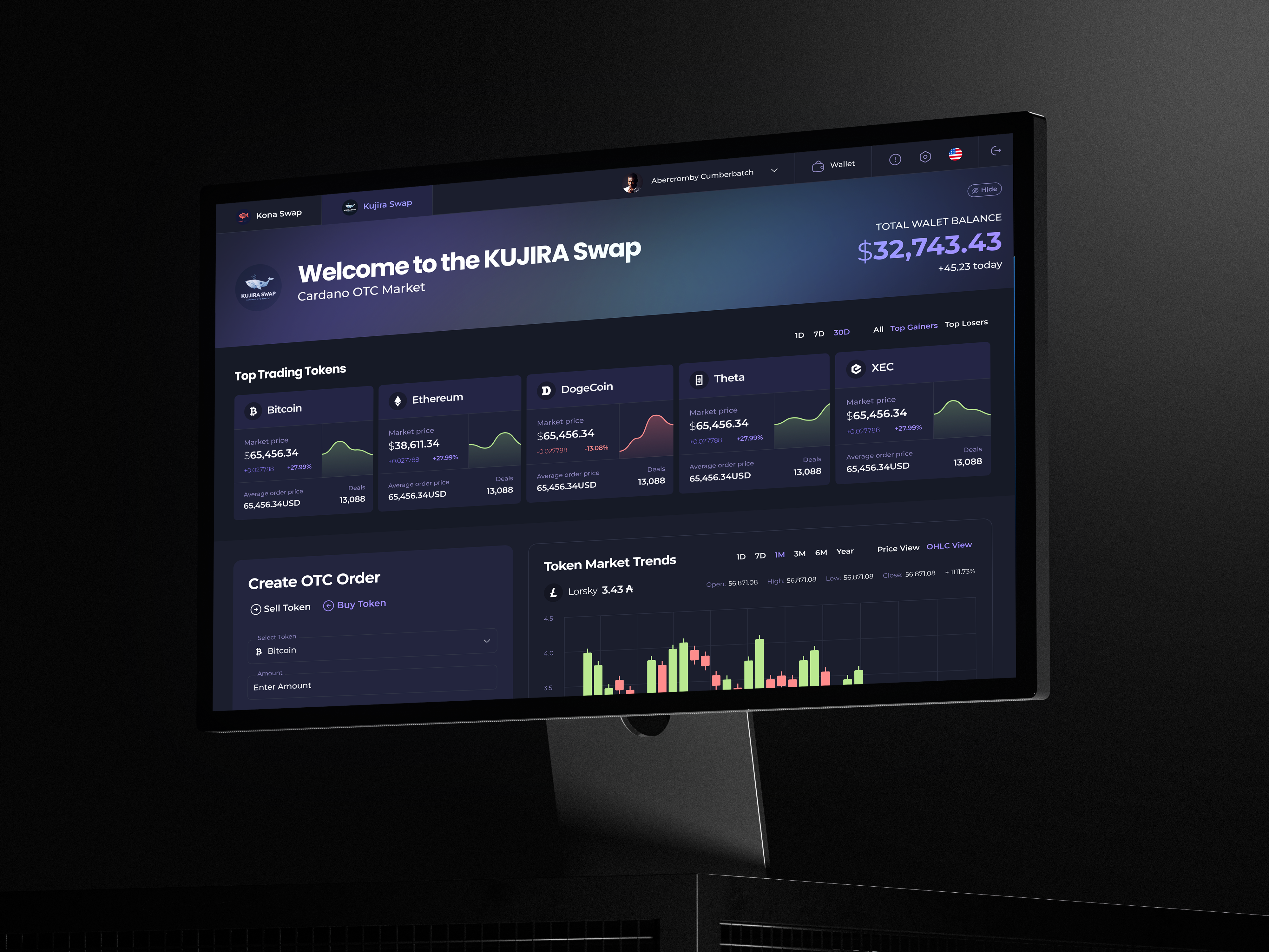 OTC Token Trading Dashboard UI app application blockchain crypto cryptocurrency dashboard figma finance payment ui ux