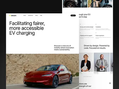 Stroom - EV Companion Website charge charging station clean design electric vehicle electric vehicle landing page electric vehicle website ev ev landing page ev website homepage landing page responsive responsive design ui web web design website website design