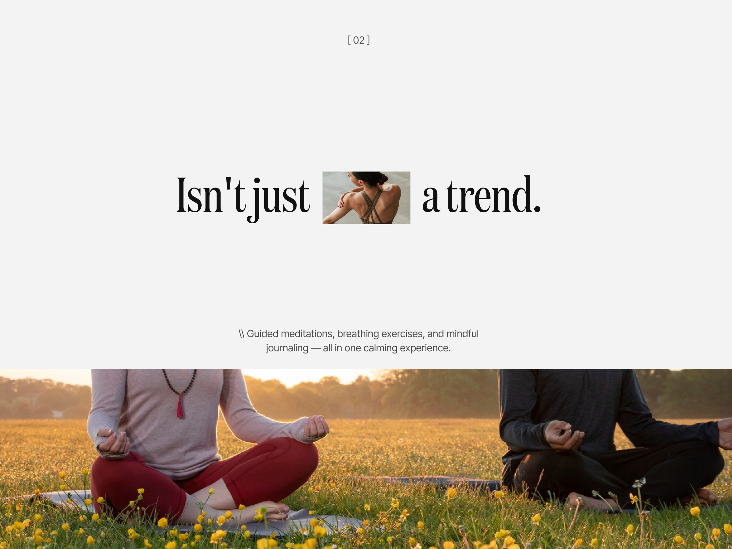 Mebitadio — A Mindfulness & Wellness Platform UI branding design desktop fitness graphic design health mental care mindfullness minimal design minimalist self care sports trend trending ui uiux ux design website design wellness yoga