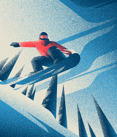 Grainy Snowboarder design graphic design illustration vector