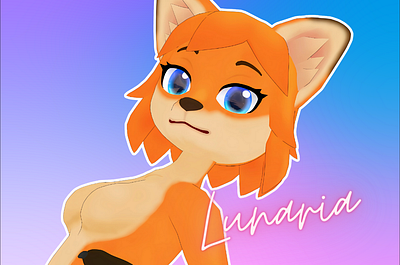 Lunaria Fox VRChat Avatar 3d avatar blender fox unity vrchat
