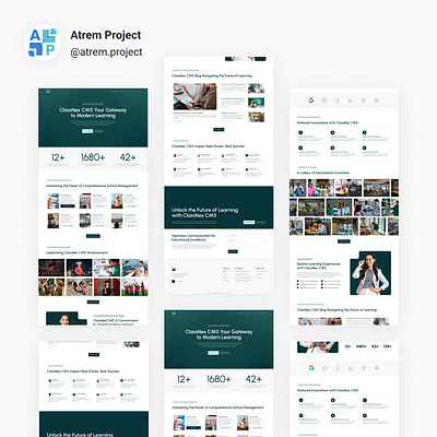 ClassNex CMS Template Design CMS School atrem project figma mobile app ui ui design uiux user interface ux ux design web design