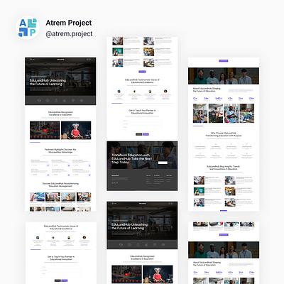 EduLandHub Template Design CMS School atrem project figma mobile app ui ui design uiux user interface ux ux design web design