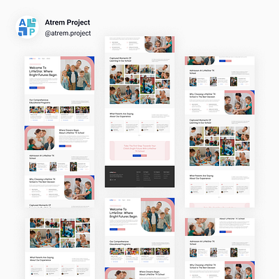 LittleStars - Landing Page Kindergarten School atrem project figma mobile app ui ui design uiux user interface ux ux design web design