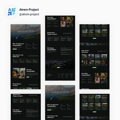 CampsiteBliss - Landing Page Camping atrem project figma mobile app ui ui design uiux user interface ux design web design