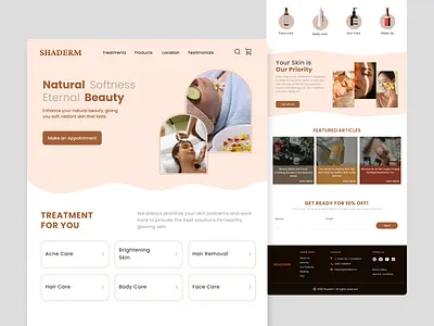 Beauty Treatment - Landing Page UI Design beautytech dekstop figma landing page treatmentdesign ui design ui exploration uiux webdesign website