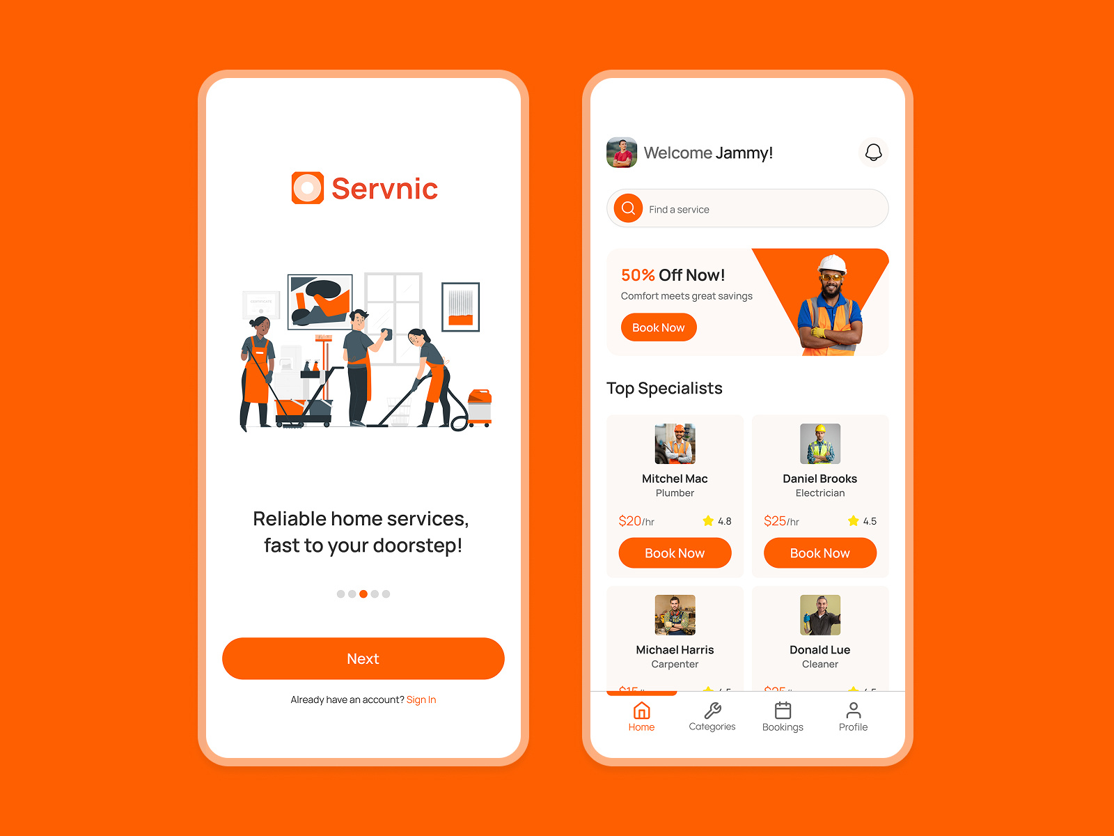 Home Service App UI/UX Design instanthomeservicebooking