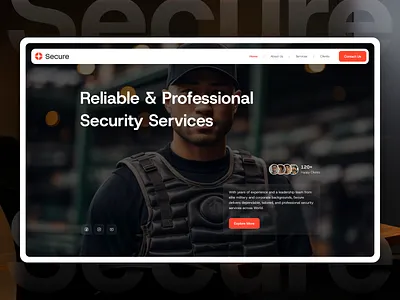 Security Service Website Landing Page herosection security security service ui uiux ux uxdesign web design website