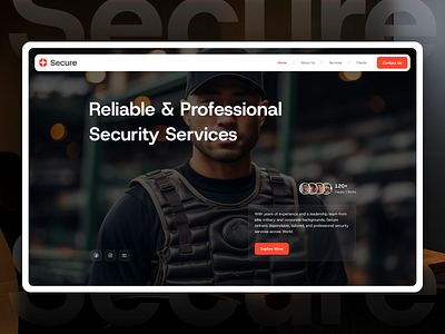 Security Service Website Landing Page herosection security security service ui uiux ux uxdesign web design website