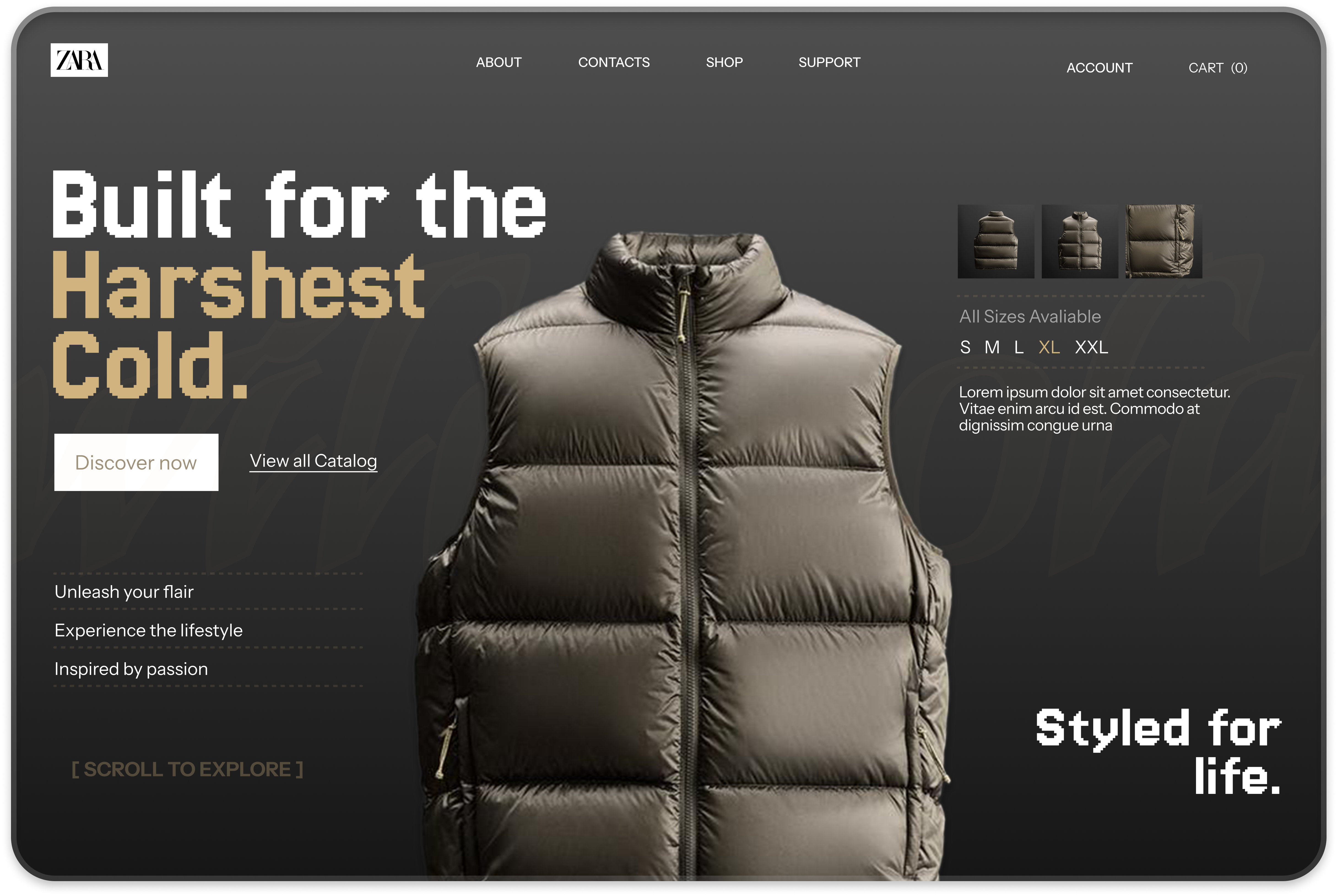 WinterWear - Styled for the Cold clothing brand concept design e commerce figma inspration landing page new product design ui ux design webdesign winter ware