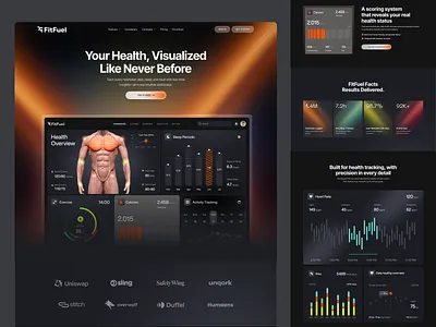 Healthcare SaaS Landing Page ai clean dashboard design healthcare landing page landing page ui landing page website minimalistic landing page saas saas landing saas landing page saas web page tracking app ui ui design ux web app web application website