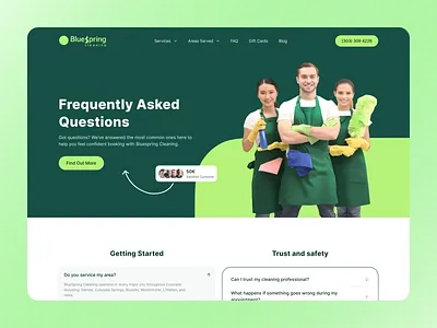 Blue Spring Cleaning Landing page building business business permits city cleaning construction development events landing page park parking pet recreation recycling services transport ui waste web design website