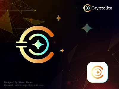 Cryptolite "Modern logo design app bitcoin brand logo branding coin crypto cryptocurrancy icon lettering lite coin logo logo branding logo design logo mark modern logo modern logo design software web3