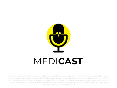 Medical Podcast Logo - Minimal modern logo black yellow logo branding branding design design health logo icon illustration logo logo design logos medical logo medicast logo minimal logo modern logo monogram logo podcast logo stationery talk logo ui