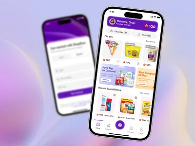 ShopKya - Collect Points through Coupons - Mobile Design app buttons cards clean design minimal mobile nav bar tabs ui