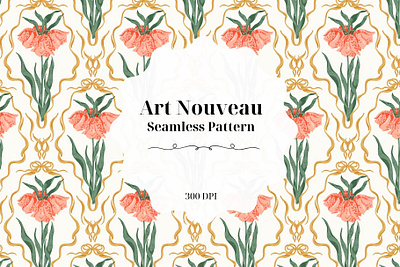 Art Nouveau patten branding design floral graphic design illustration modern pattern