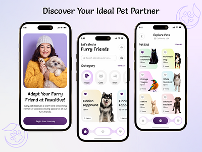 🐶Find Your Furry Soulmate with Pawsitive design figma minimal ui ui design uiux ux