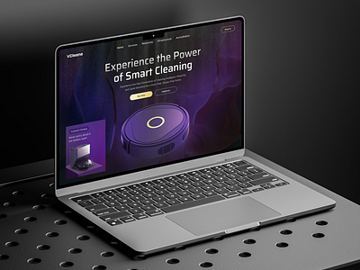 Vclean Smart cleaning landing page 3d ai cleaning device automated home cleaning floor mapping home cleaning robot landing page responsive design robotic vacuum cleaner schedule cleaning smart cleaning device ui ux ui design voice assistant compatible