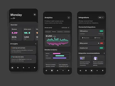Inno mobile app concept android aplication app b2b dark design flat graphic design home ios layo mobile mode saas studio ui user ux
