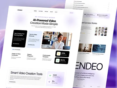 Opendeo – AI Video Maker ai design ai landing page design landing page ui ux web web design website