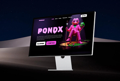 PONDX - Meme coin website crypto meme meme coin meme coin design meme coin landing page meme coin website meme landing page meme token meme token design pepe web design