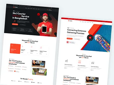 Courier Service Website-Courio agency apps design b2b branding creative design illustration landing landing page logo service softcrafty transport typography ui ui ux design uin ux design web design website website design