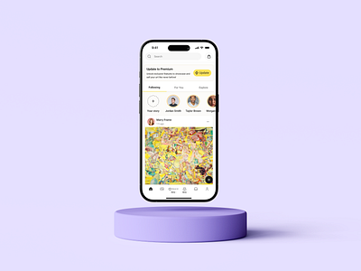 Minimal Mobile UI for Immersive Art Browsing art browsing art social cards instagram mobile ui social media social post