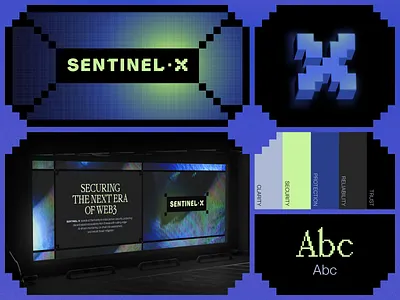 SentinelX - Logo design and color palette for a Web3 company ads design banner design blockchain brand book brand identity branding graphic design logo logo design logo mark security visual identity web3