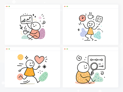 Time Tracking UI Illustrations – Clean & Friendly #4 calendar clock deadline efficiency focus interval log management overview productivity reminder routine schedule session task time timeline timer tracking workflow
