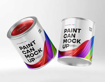 METAL PAINT CAN MOCKUP 3d branding can editable graphic design logo metal mockup template ui ux
