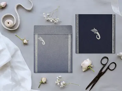 Tatiana Midnight Blue Matte Embossed Wedding Card ganesha for wedding cards