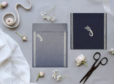 Tatiana Midnight Blue Matte Embossed Wedding Card ganesha for wedding cards