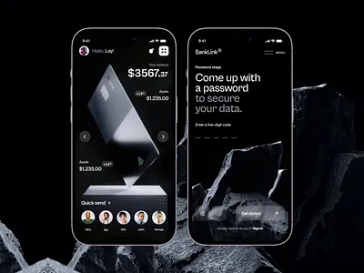 Banklink - Online Banking App Concept 3d banking cards chart credit card finance financial app fintech interface investment loan mobile money mvp online banking profile stats ui ux wallet