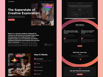 Landing for a Creative Platform illustration typography ui visual design