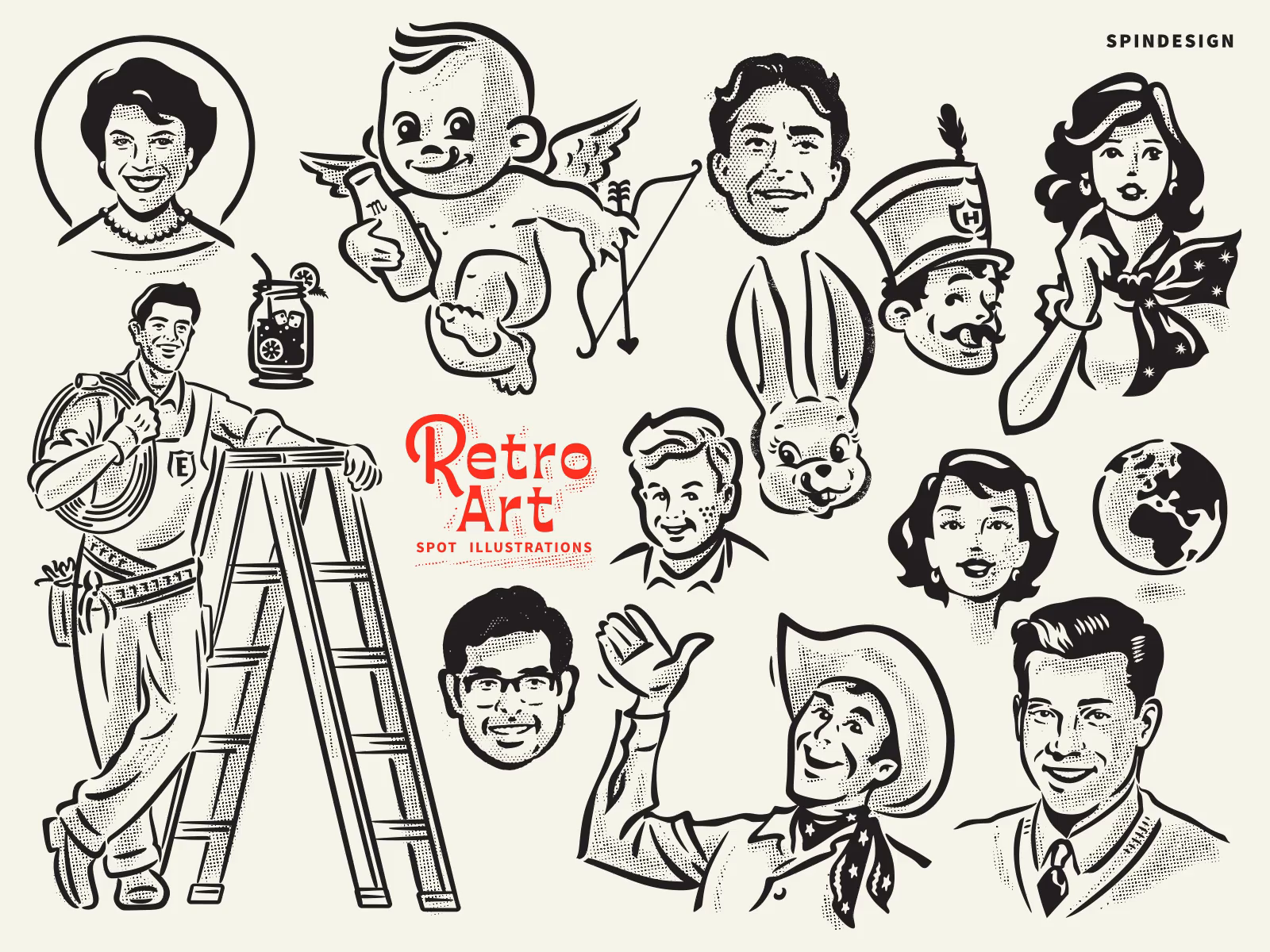 Example of Retro Art Character Illustration