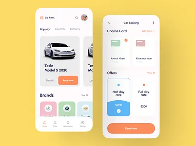 Car App UI car car app car book car booking car ui car ux design home screen ios minimal app mobile ui modern app ui ux