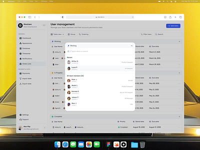 User management UI dashboard dashboard ui design product design sass sass product ui