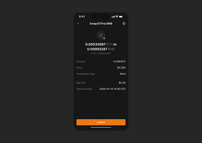 Confirm Swap. design fintech ui ui design ux ux design