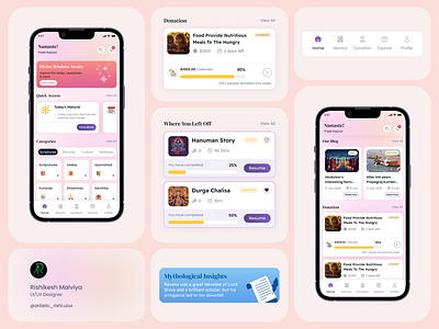 DivyaPath App - A Spiritual Guide app app design artistic rishi home page home screen indian culture mantra app mobile app mobile app design motion graphics music app rishikesh malviya spiritual track ui uiux vedas app website wireframe yoga