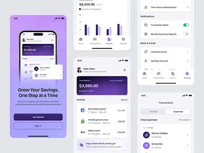 Money Tracker - Mobile App ai animation application artificial intelligence b2b bank banking clean dipa inhouse finance fintech mobile mobile app money tracker payment saas startup ui design wallet