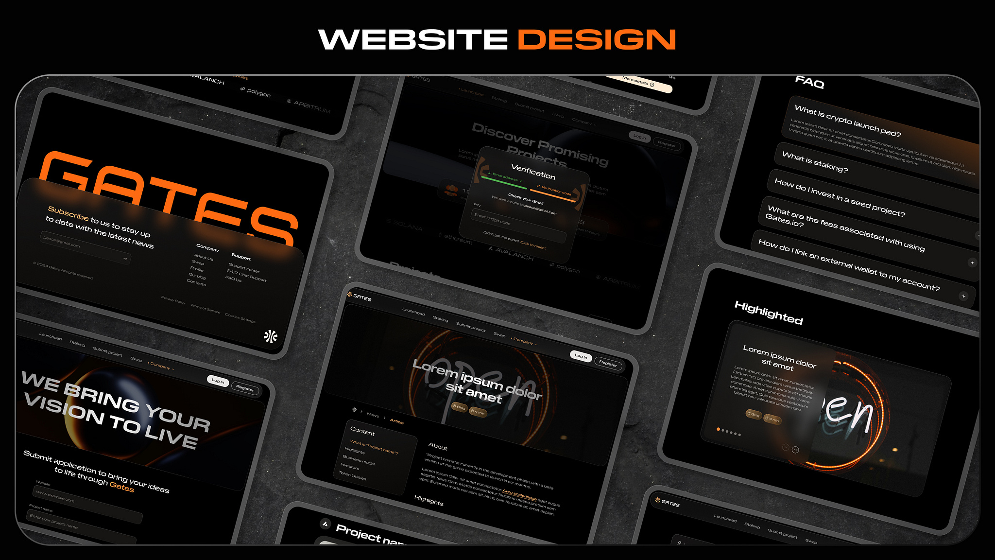 Gates – Crypto Launchpad Brand Identity & UI/UX Design by Benas Kudirka for  Orbers on Dribbble