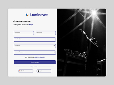 Create Account Page create account design graphic design interface ui uiux web website
