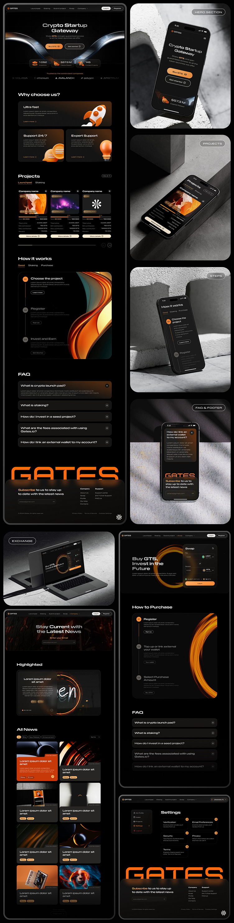 Gates – Crypto Launchpad Brand Identity & UI/UX Design by Benas Kudirka for  Orbers on Dribbble